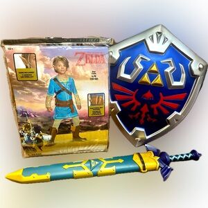 Link Zelda Breath of the Wild Costume Size L 10-12 with Shield & Sword